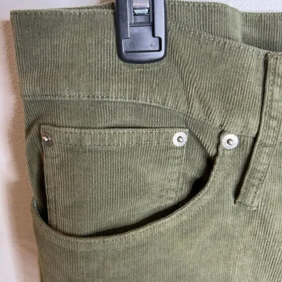 J.Crew $148 Wide-leg corduroy trouser Olive Size 37 BT922
